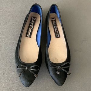 Juicy Black calf hair flats